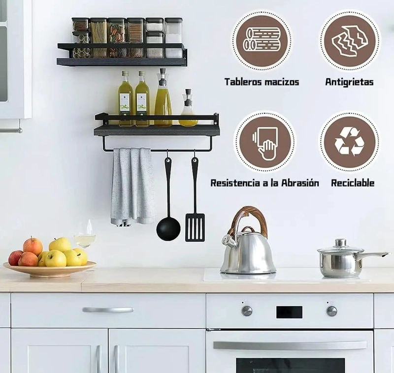 REPISAS FLOTANTES PARA PARED X2 UNIDADES - 4