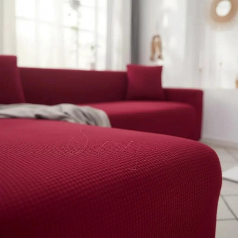 CUBRE SOFA EN L TEXTURIZADO PARA SILLONES 3+3 CON 2 FUNDE - 5