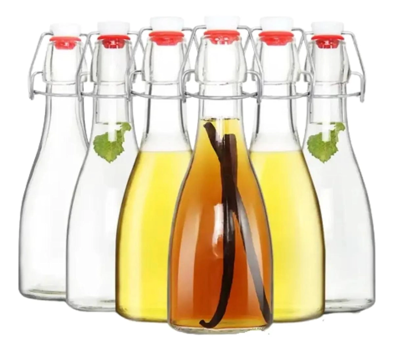SET 6 BOTELLAS VIDRIO 1000ML CON TAPA SWING TOP - 2