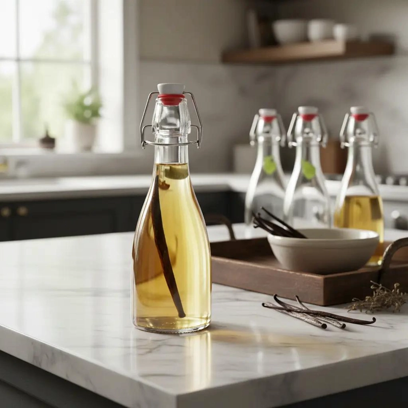 SET 6 BOTELLAS VIDRIO 1000ML CON TAPA SWING TOP - 3