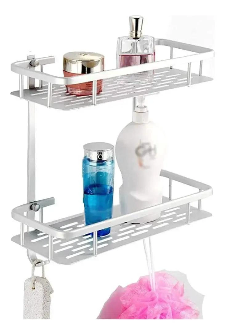 ORGANIZADOR DE DUCHA REPISA DE ALUMINIO PLATEADO - 3