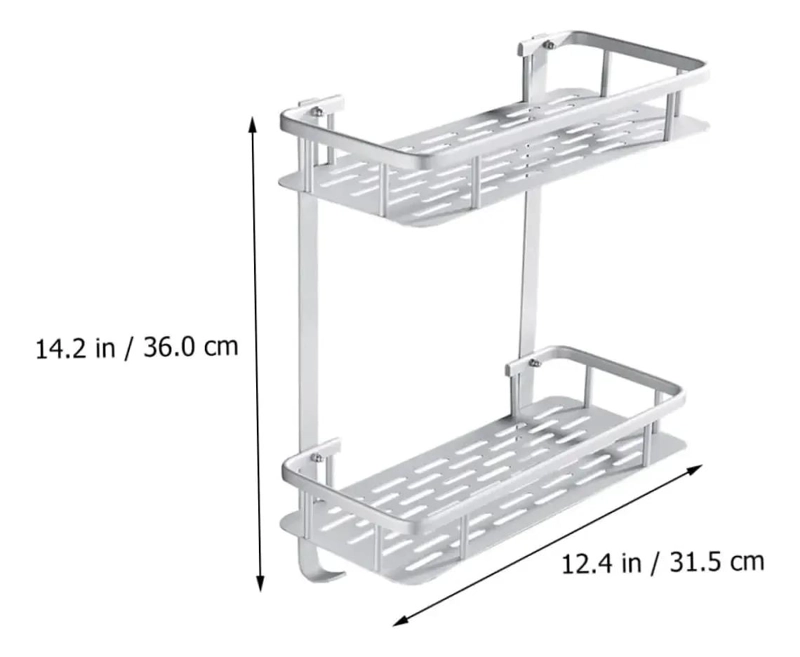 ORGANIZADOR DE DUCHA REPISA DE ALUMINIO PLATEADO - 4