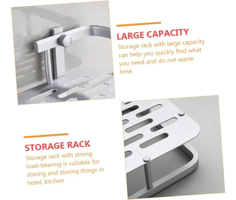 ORGANIZADOR DE DUCHA REPISA DE ALUMINIO PLATEADO - 5