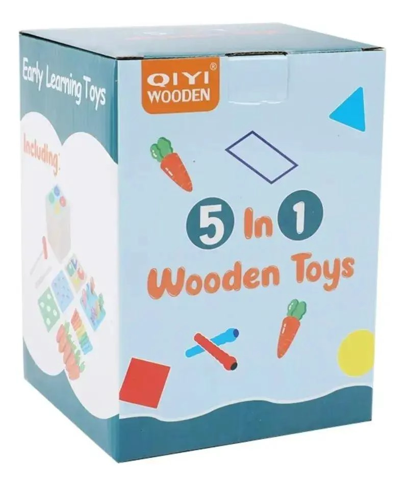 JUGUETE DIDACTICO MONTESSORI 5 EN 1 DE MADERA - 4