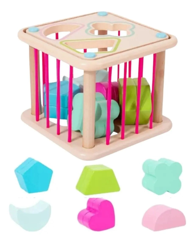 JUEGO DIDACTICO INTERACTIVO CUBO SENSORIAL DE MADERA - 1