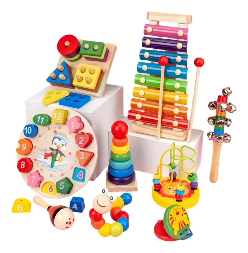 JUGUETE DIDACTICO DE MADERA PARA NIÑOS Y BEBE S - 1