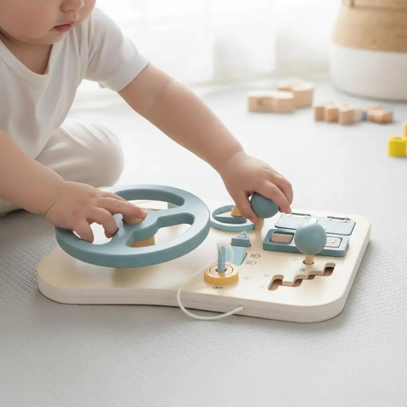 TABLERO VOLANTE DE MADERA MONTESSORI PARA NIÑOS - 2