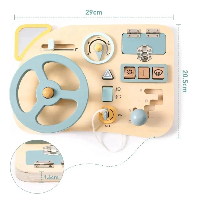 TABLERO VOLANTE DE MADERA MONTESSORI PARA NIÑOS - 4