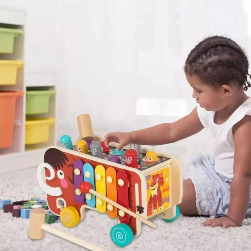 CUBO DE JUEGOS DE MADERA PARA BEBE S Y NIÑOS - 4