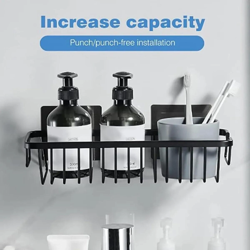 ORGANIZADOR DE DUCHA CON REPISA ADHESIVA DE ACERO INOX - 2