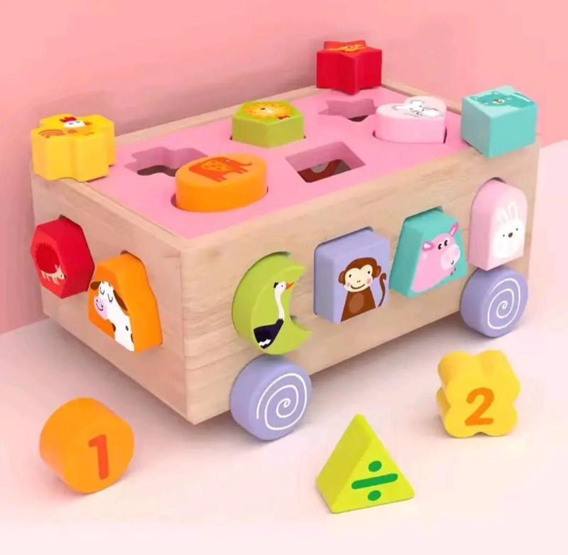 JUEGO DE ARRASTRE Y ENCAJE DE MADERA PARA NIÑOS - 3
