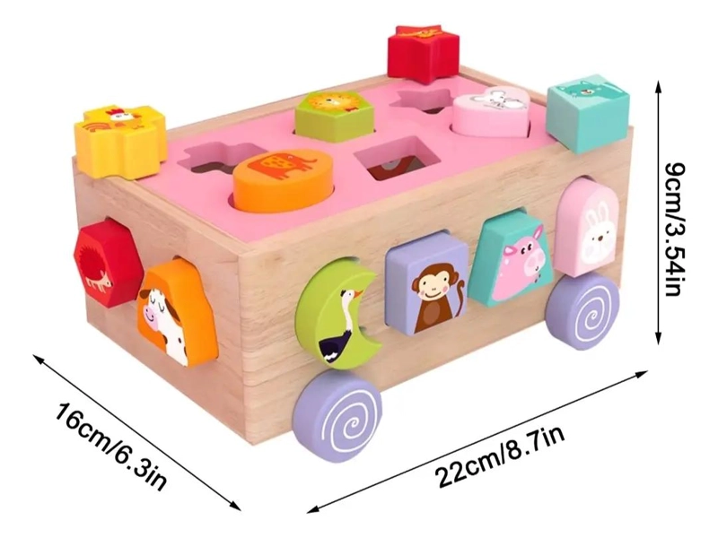 JUEGO DE ARRASTRE Y ENCAJE DE MADERA PARA NIÑOS - 4
