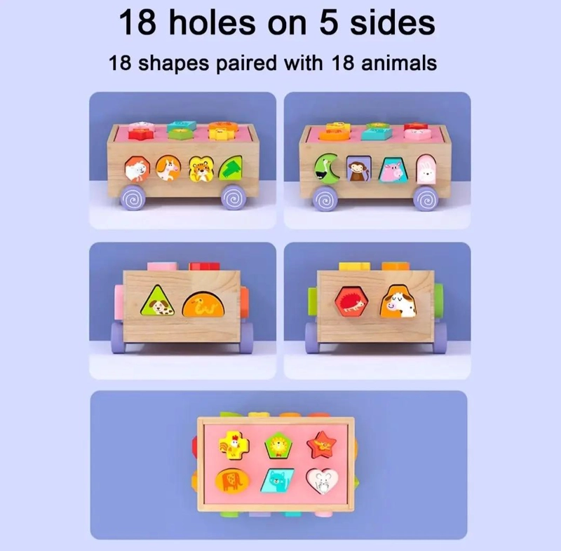 JUEGO DE ARRASTRE Y ENCAJE DE MADERA PARA NIÑOS - 5
