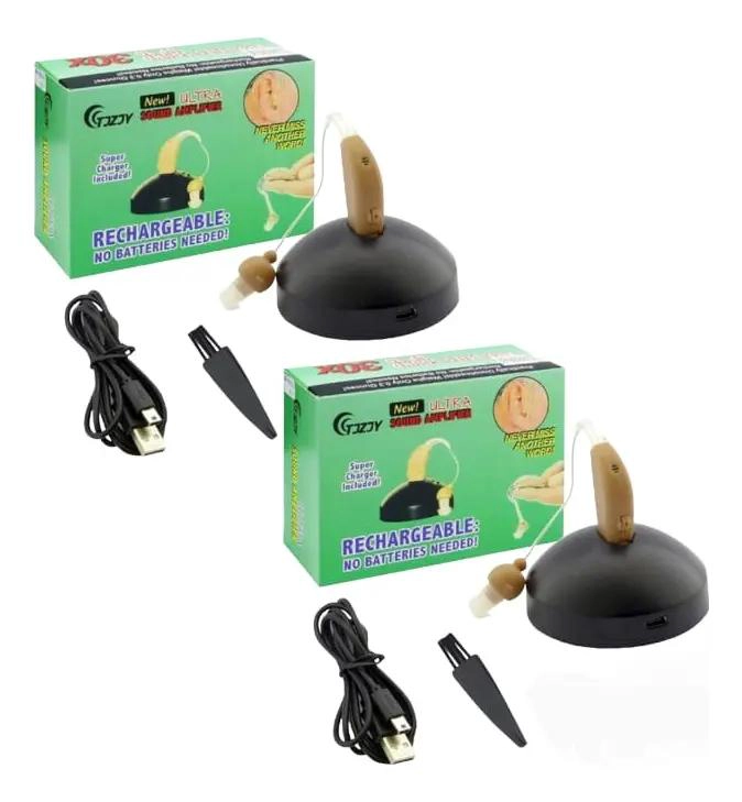 SET 2 AUDIFONOS ORTOPE DICOS RECARGABLES MARRON - 1