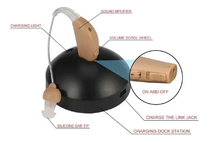 SET 2 AUDIFONOS ORTOPE DICOS RECARGABLES MARRON - 4