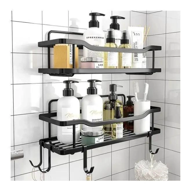 SET 2 REPISAS ADHESIVAS DE ACERO INOXIDABLE PARA DUCHA - 1