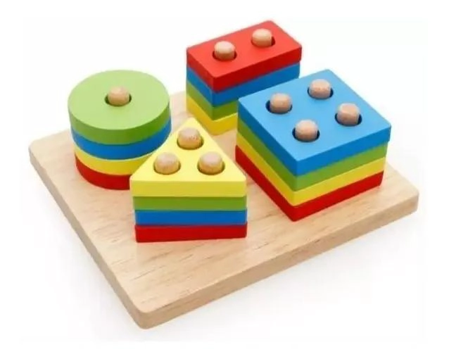 JUEGO DE MADERA TORRE DE ENCAJE Y MOTRICIDAD FINA PACK 4 - 5