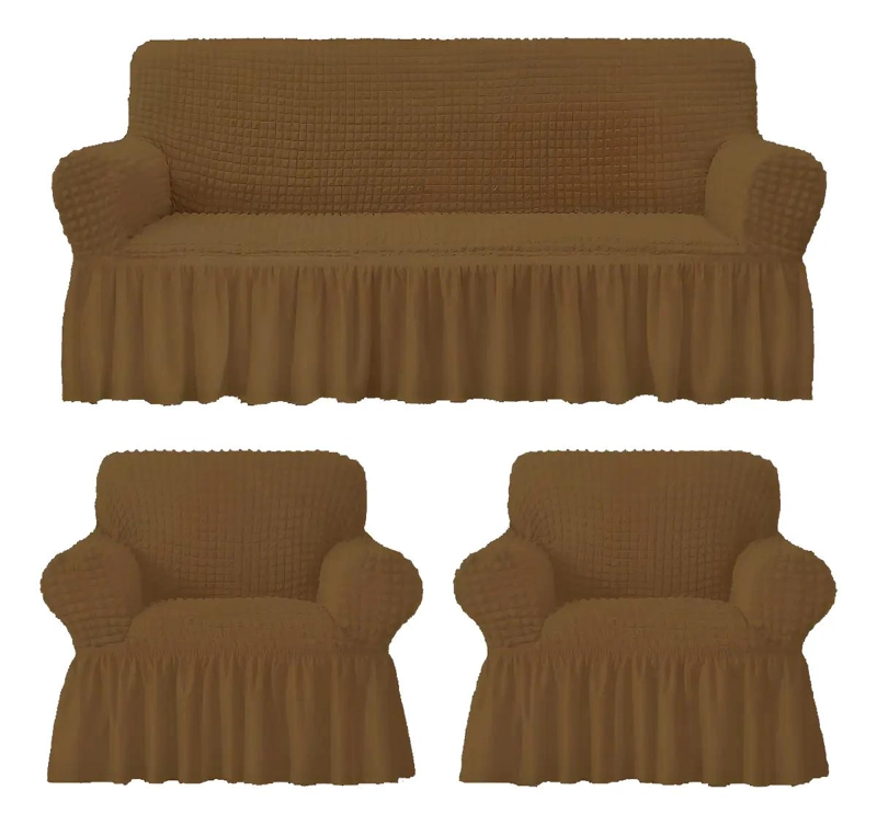FUNDA PARA JUEGO DE SILLONES 3+1+1 DE ALGODON TURCO COLOR - 1