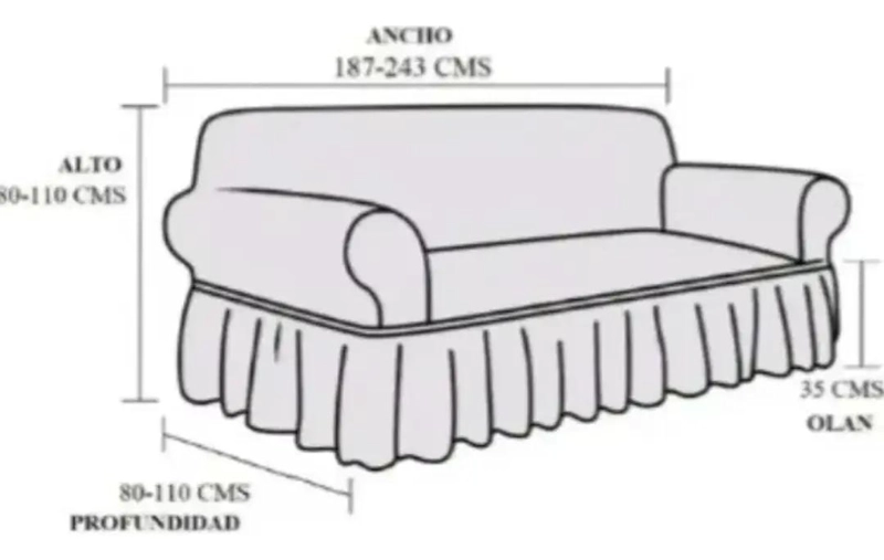 FUNDA PARA JUEGO DE SILLONES 3+1+1 DE ALGODON TURCO COLOR - 2