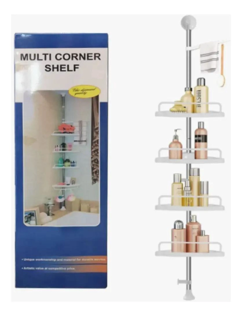 ORGANIZADOR ESQUINERO AJUSTABLE 4 PISOS PARA DUCHA - 2