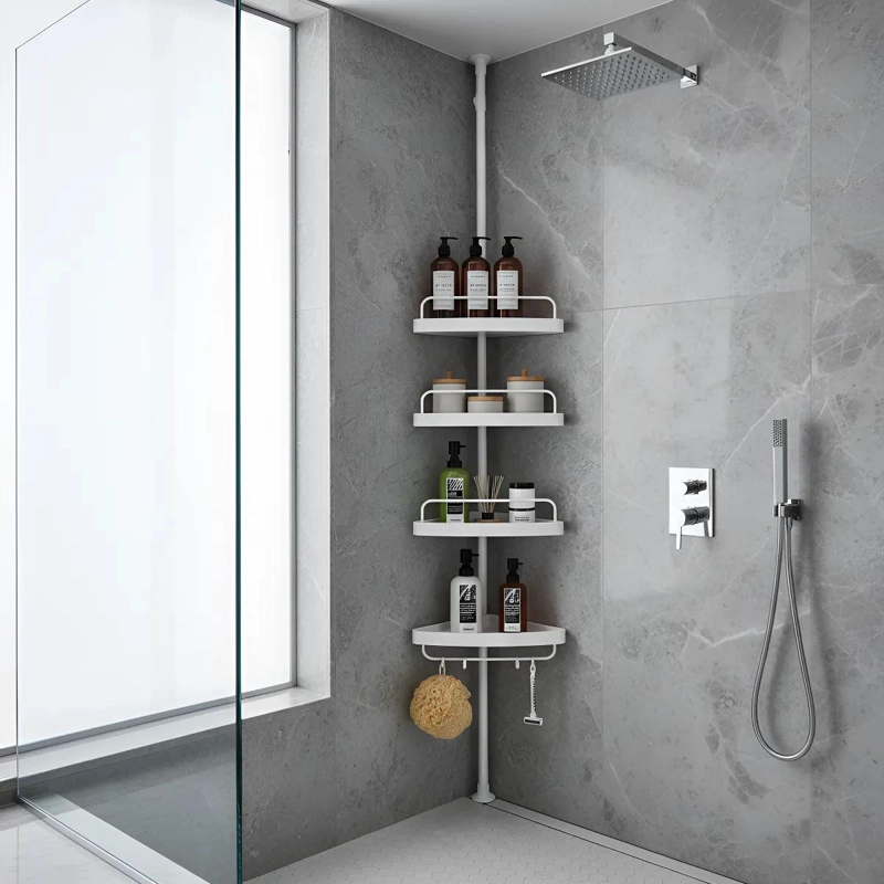ORGANIZADOR ESQUINERO AJUSTABLE 4 PISOS PARA DUCHA - 5