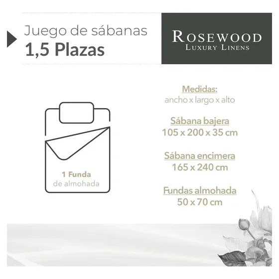 JUEGO DE SABANAS 300 HILOS ALGODON 1.5 PLAZAS - 5