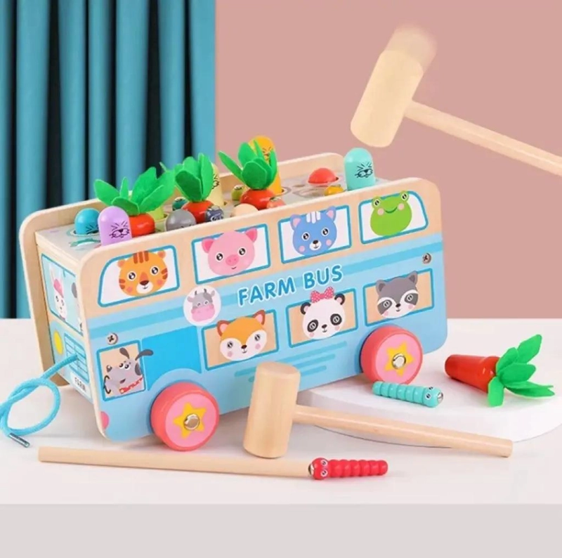 JUGUETE DIDACTICO DE MADERA PARA BEBE S PEGA TOPO - 1