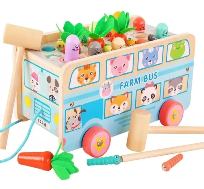 JUGUETE DIDACTICO DE MADERA PARA BEBE S PEGA TOPO - 4