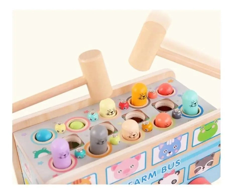 JUGUETE DIDACTICO DE MADERA PARA BEBE S PEGA TOPO - 5