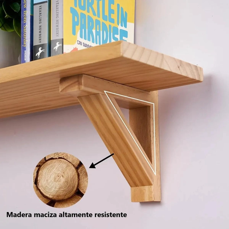 ESTANTE ORGANIZADOR DE BAÑO CON REPISAS FLOTANTES MARRON - 4