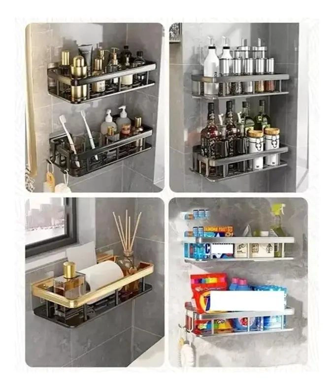 ORGANIZADOR DE DUCHA ADHESIVO CON REPISA PARA JABON - 5