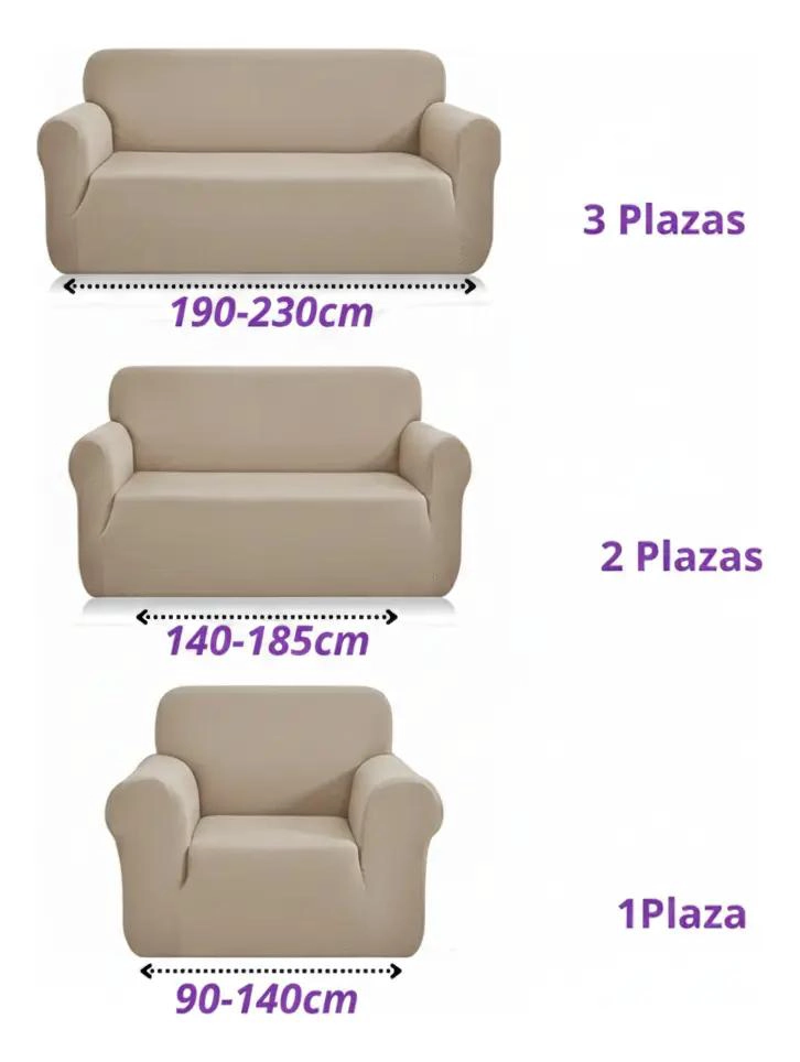 JUEGO DE 3 FUNDAS ELASTICAS PARA SOFAS 1+2+3 CUERPOS - 3