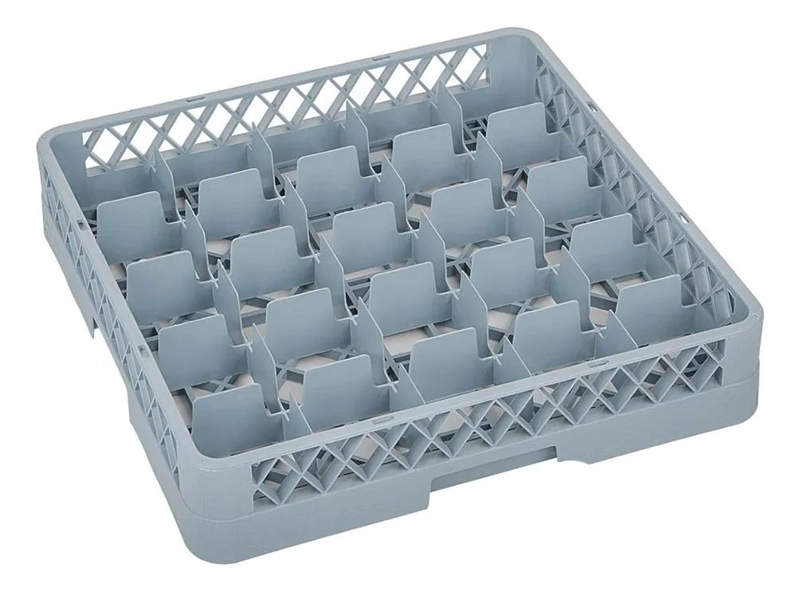 RACK ORGANIZADOR 25 COMPARTIMIENTOS GRIS PARA VASOS Y TAZ - 1