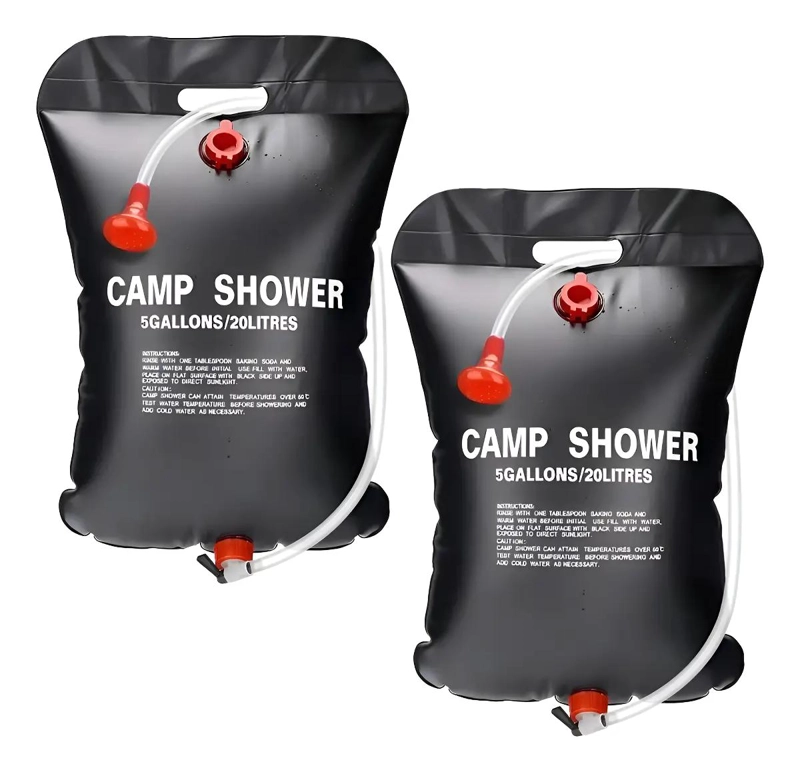 DUCHA SOLAR PORTATIL 20L PARA CAMPING CON AGUA CALIENTE - 1