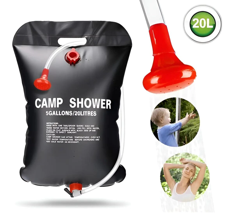 DUCHA SOLAR PORTATIL 20L PARA CAMPING CON AGUA CALIENTE - 5