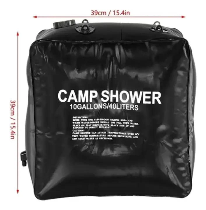 DUCHA PORTATIL SOLAR 40 LITROS PARA CAMPING Y VIAJES - 4