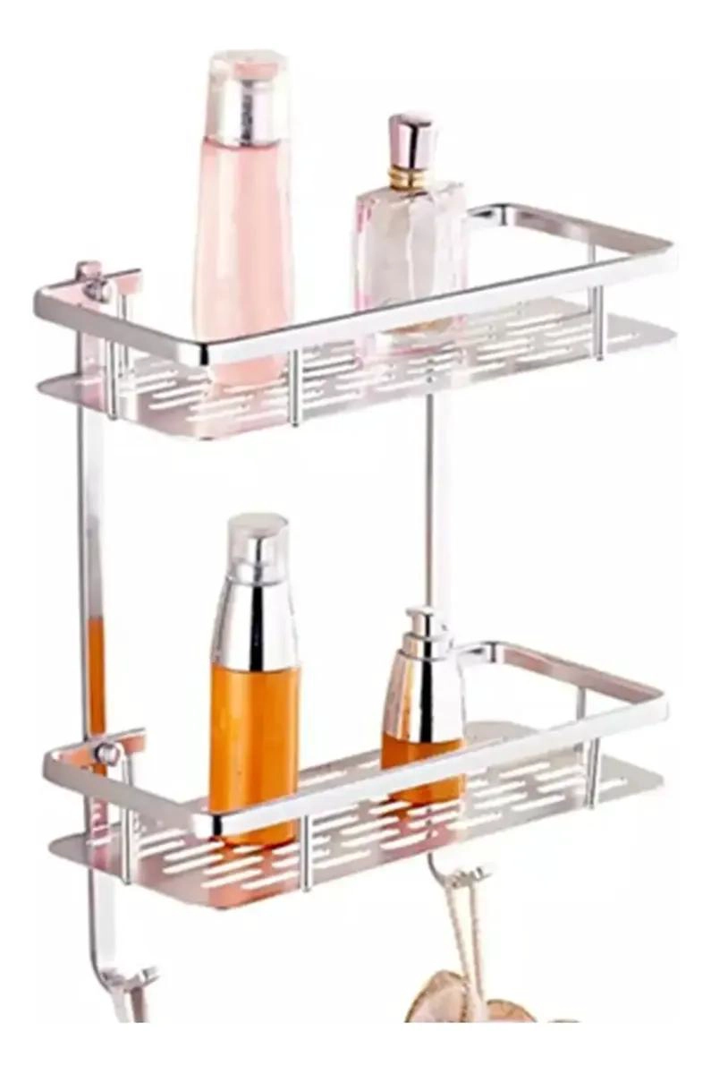 REPISA DE PARED PARA BAÑO CON 2 NIVELES DE ALUMINIO - 5