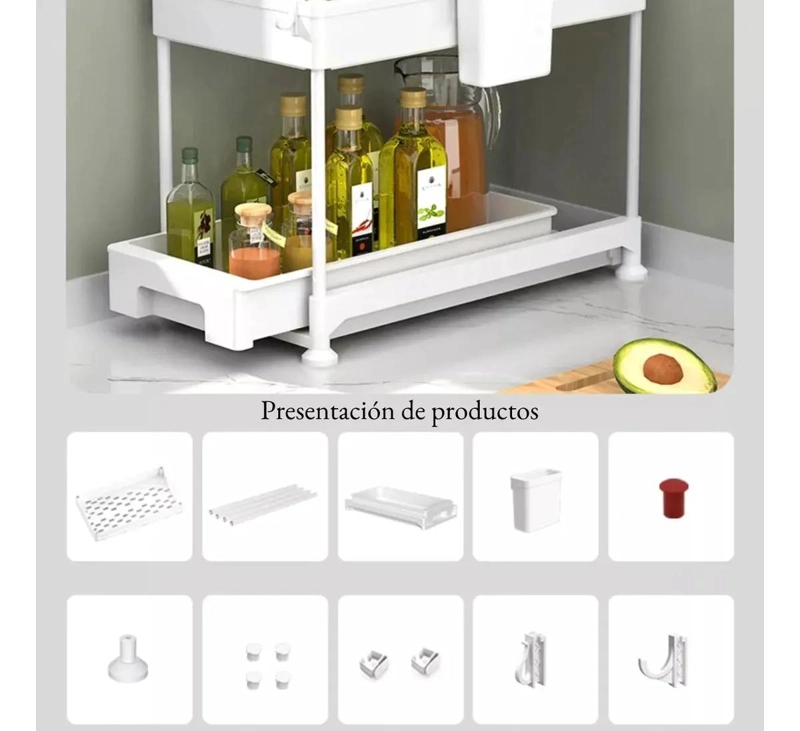 ORGANIZADOR DESLIZANTE SIMPLE PARA BAÑO Y COCINA - 2