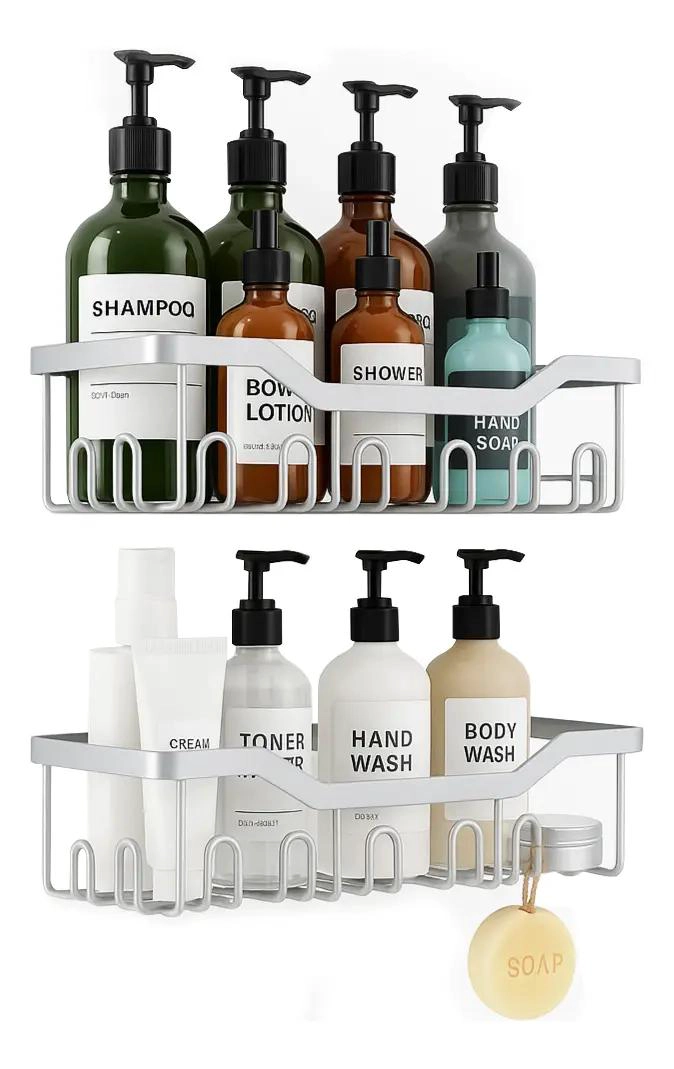 SET 2 REPISAS ADHESIVAS INOXIDABLE PARA DUCHA - 1