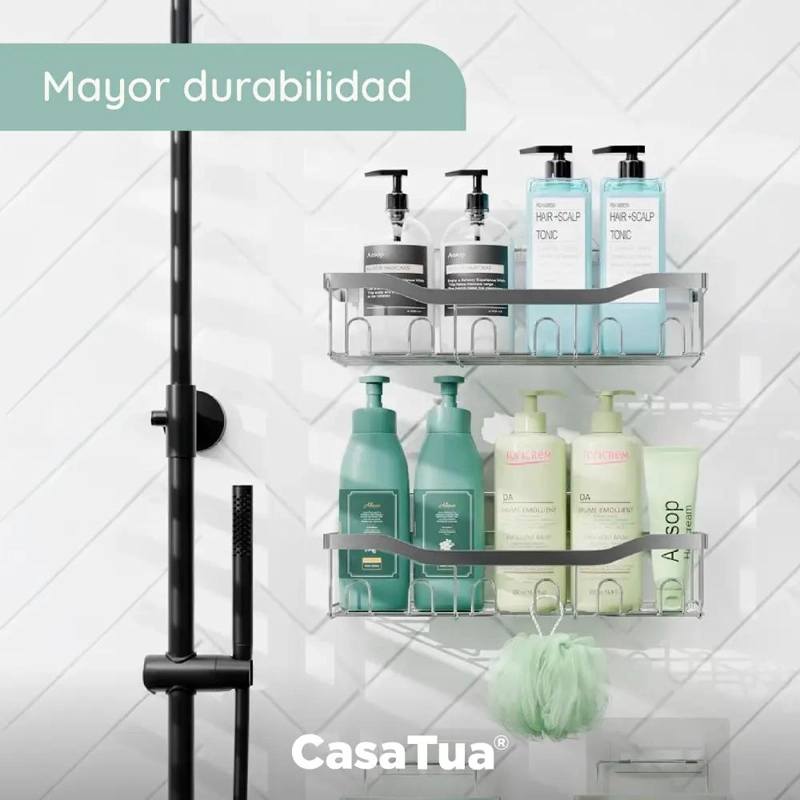 SET 2 REPISAS ADHESIVAS INOXIDABLE PARA DUCHA - 2