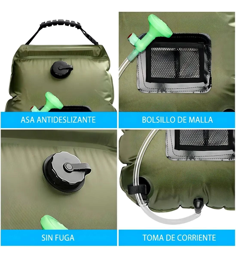 BOLSA DE DUCHA SOLAR PORTATIL 20 LITROS PARA CAMPING - 3