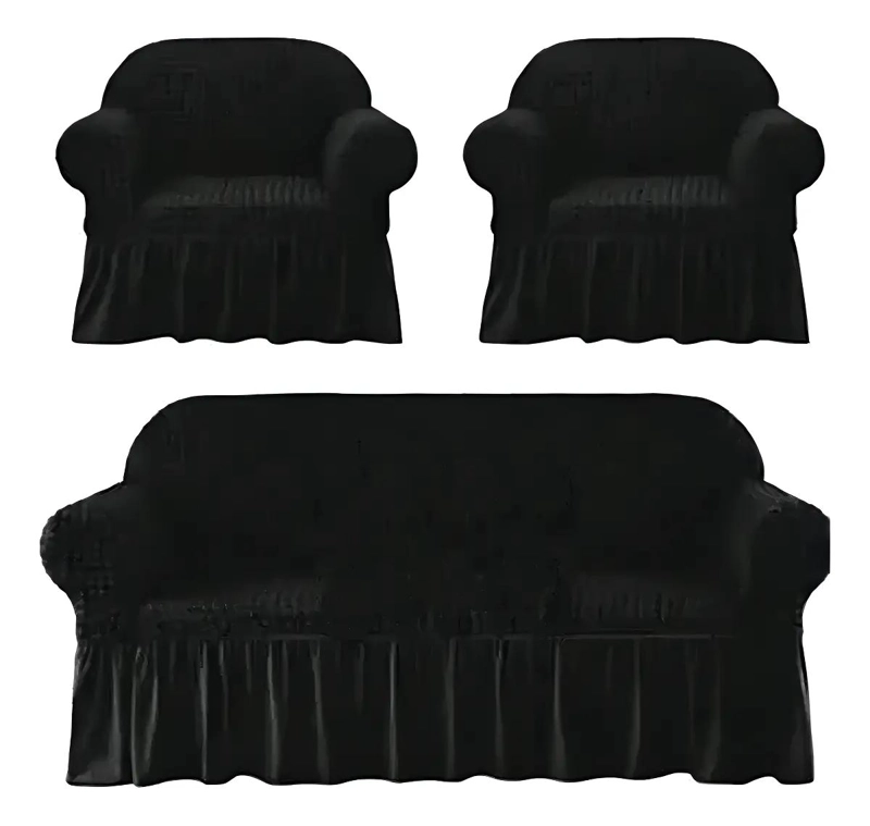 FUNDA ELASTIZADA PARA JUEGO DE SOFAS 3+1+1 EN ALGODON - 1