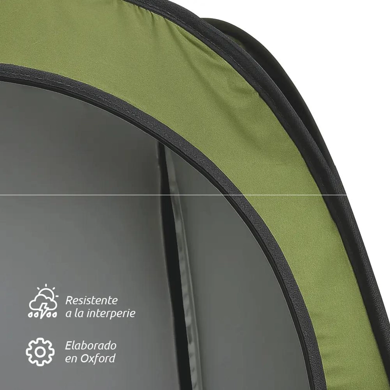 CARPA PROBADOR BAÑO PORTATIL CON DUCHA SOLAR VERDE - 4