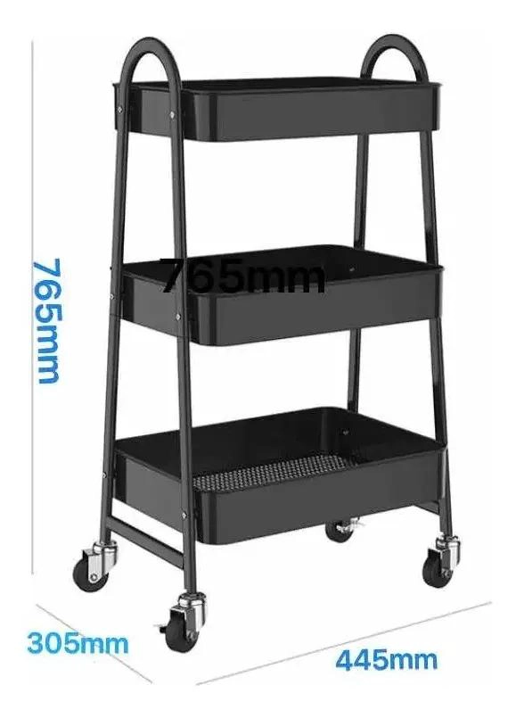 CARRITO ORGANIZADOR DE METAL CON RUEDAS - 1