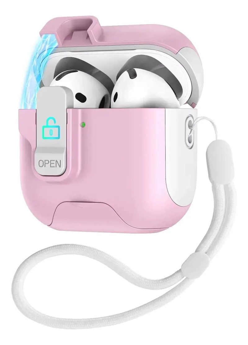 FUNDA PROTECTORA REFORZADA CON BLOQUEO PARA AIRPODS PRO 3 - 1