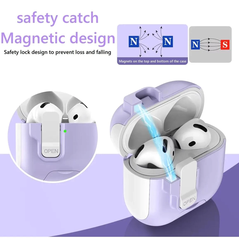 FUNDA PROTECTORA REFORZADA CON BLOQUEO PARA AIRPODS PRO 3 - 3