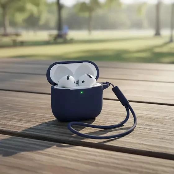 FUNDA SILICONA ANTIGOLPES PARA AIRPODS 4 CON MOSQUETON - 3