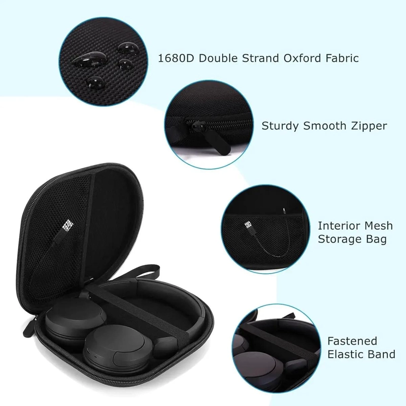 ESTUCHE RIGIDO UNIVERSAL PARA AUDIFONOS 22X19X6 CM - 3