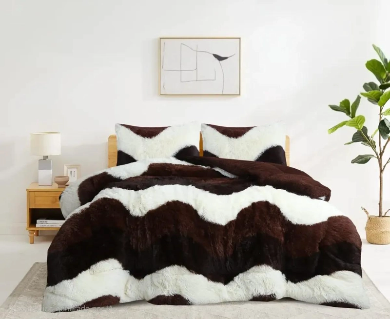 PLUMON PELUDO 2 PLAZAS DISEÑO ZIGZAG PARA INVIERNO - 1