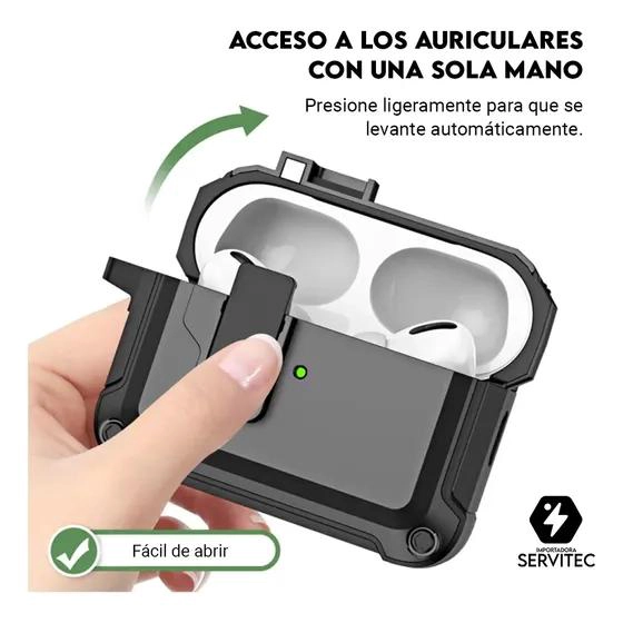 FUNDA PROTECTORA 360° PARA AIRPODS PRO 2 CON CLIP - 3